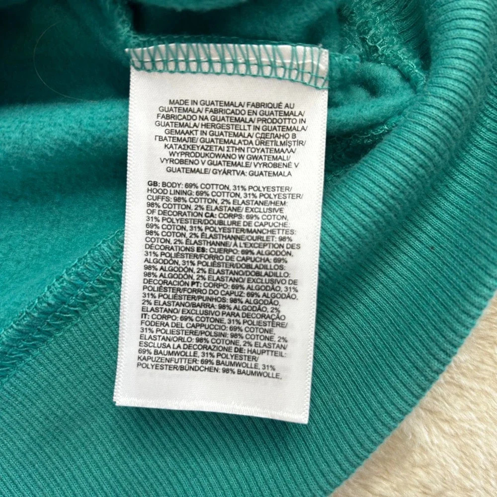 The North Face Mens Medium Box NSE Hoodie Pacific Teal Green Graphic Pullover